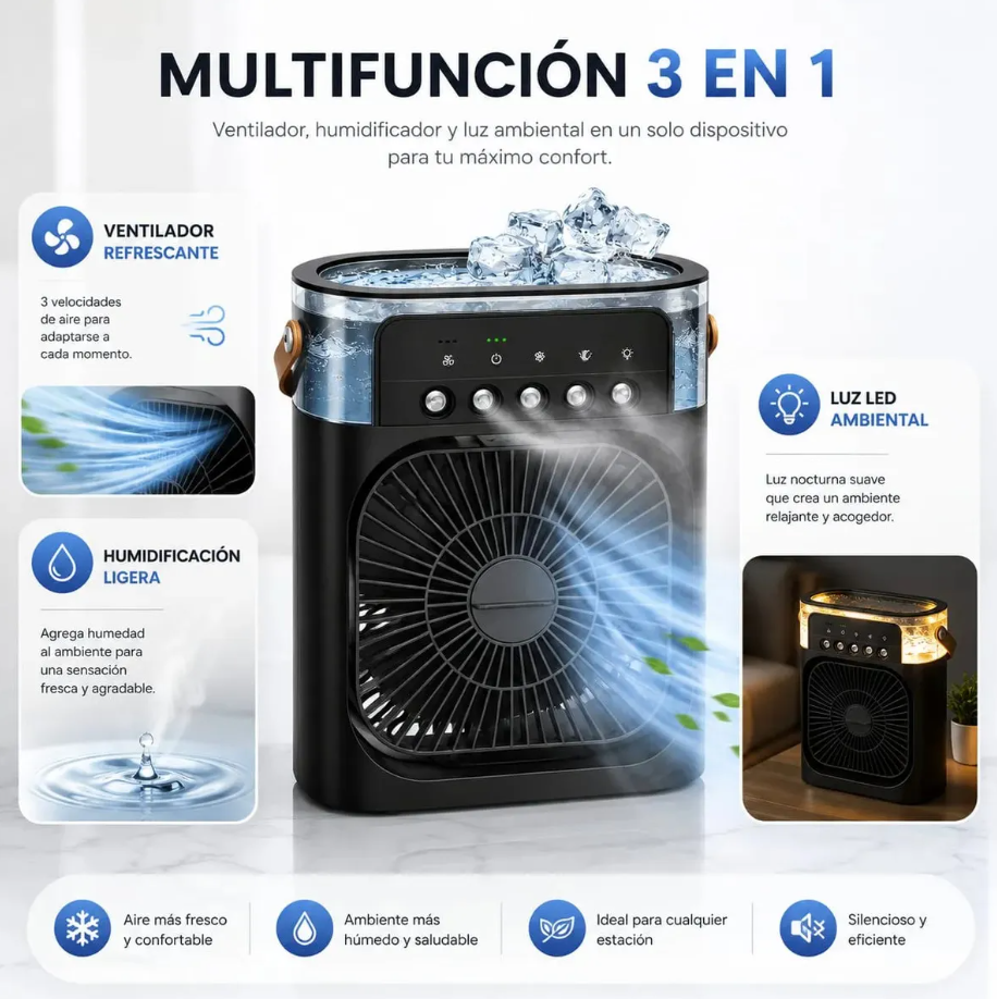 Mini Aire Evaporativo Portatil Luces led - Imagen 4