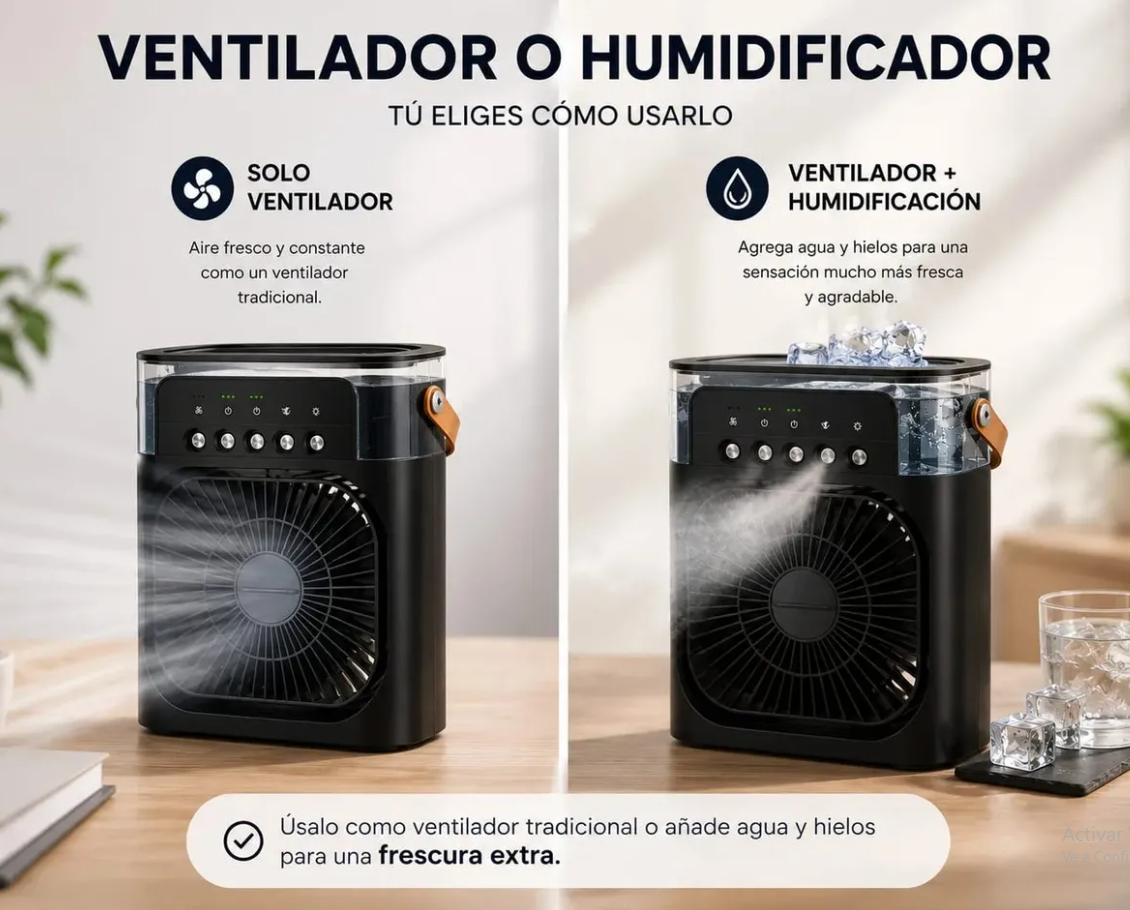 Mini Aire Evaporativo Portatil Luces led - Imagen 5